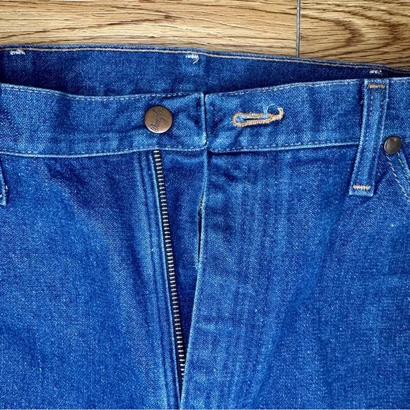 Vintage Wrangler Men's Cowboy Cut Original Fit Jean 35 X 38 Blue Denim - Picture 4 of 7